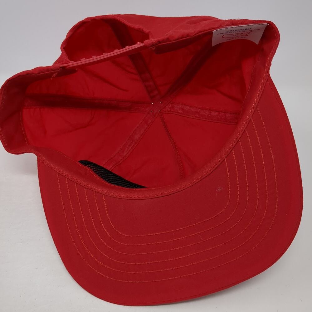 Baseball Snapback Hat Red One Size Solid Adjustab… - image 7